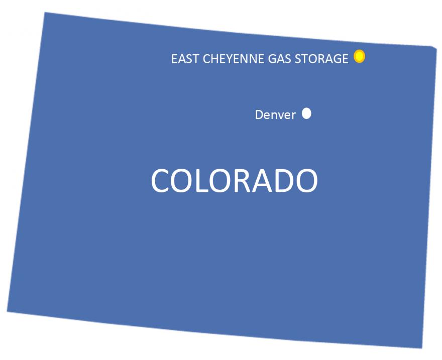 East Cheyenne Storage locator map